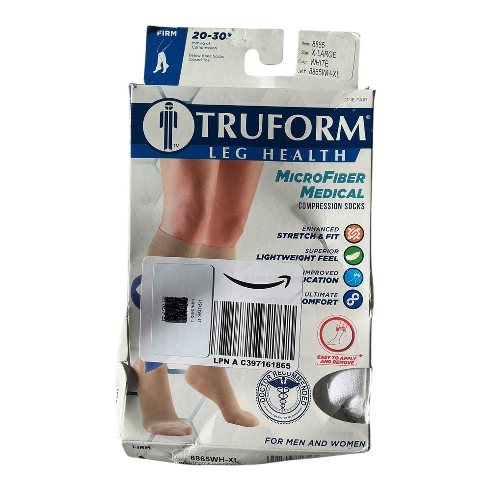 Truform‎ - Microfiber Medical Compression Socks (20-30 mmHg) - XL White